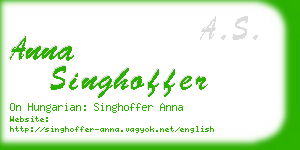 anna singhoffer business card